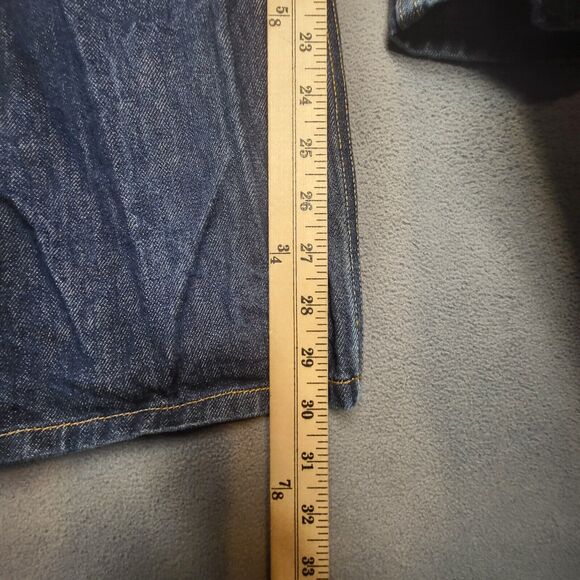 Levis 501 Jeans Mens 36x30 Blue Denim Straight Leg Distressed Button Fly - Picture 6 of 9